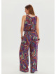 Boat Neck Backless Purple Authentic Jumpsuit 4535
